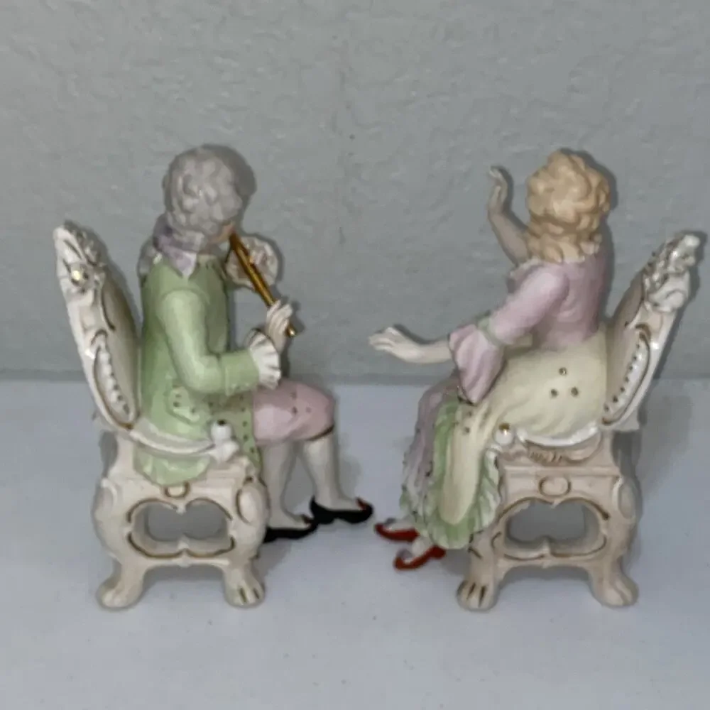 Andrea by Sadek Handpainted Porcelain Figurine Man Woman Set Occupied Japan READ